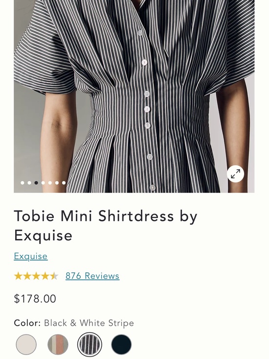 Anthropologie Dresses & Skirts - Anthropologie Black and White Vertical-Stripe Shirt Dress